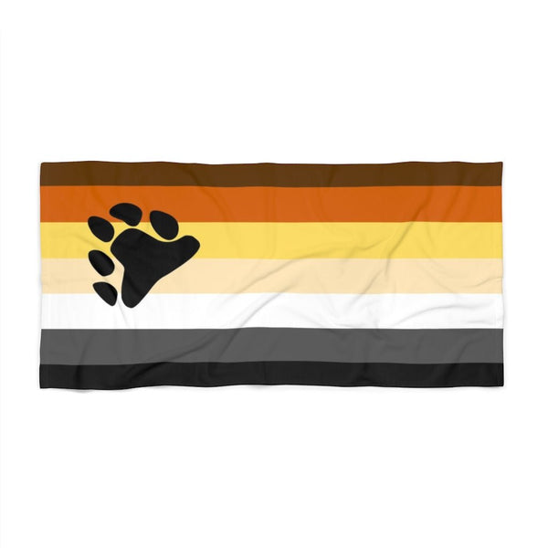 65 MCMLXV LGBT Bear Pride Flag Print Beach Towel - 65mcmlxv