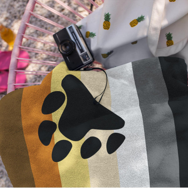 65 MCMLXV LGBT Bear Pride Flag Print Beach Towel - 65mcmlxv