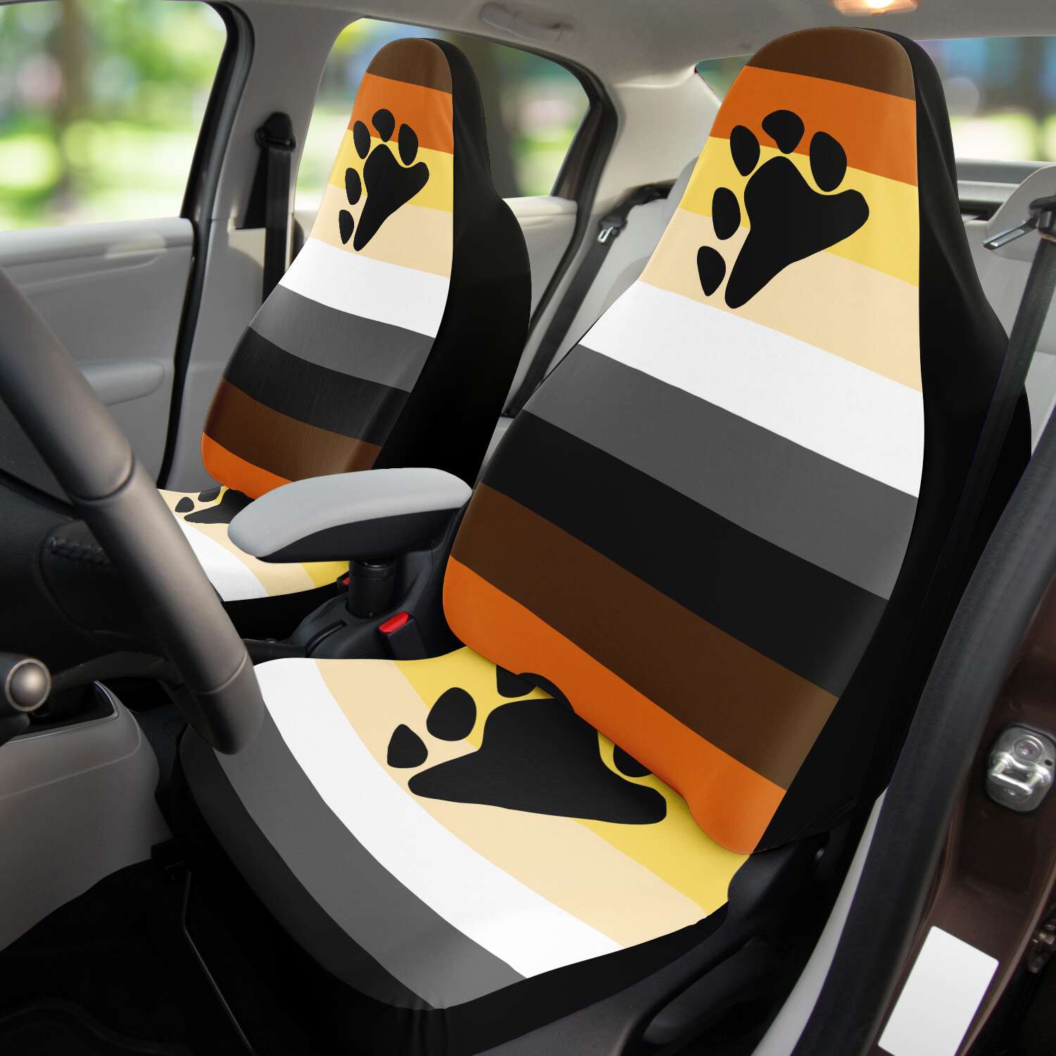 65 MCMLXV LGBT Bear Pride Flag print Car Seat Cover - 65mcmlxv