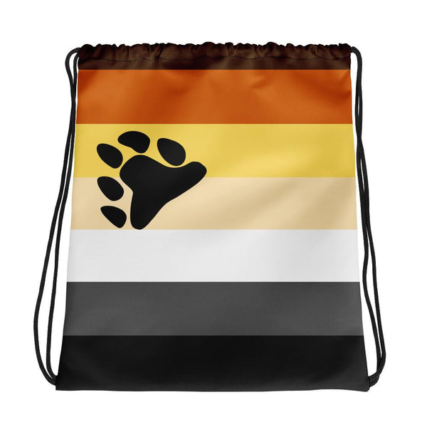 65 MCMLXV LGBT Bear Pride Flag Print Drawstring Bag - 65mcmlxv