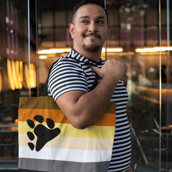 65 MCMLXV LGBT Bear Pride Flag Print Tote Bag - 65mcmlxv
