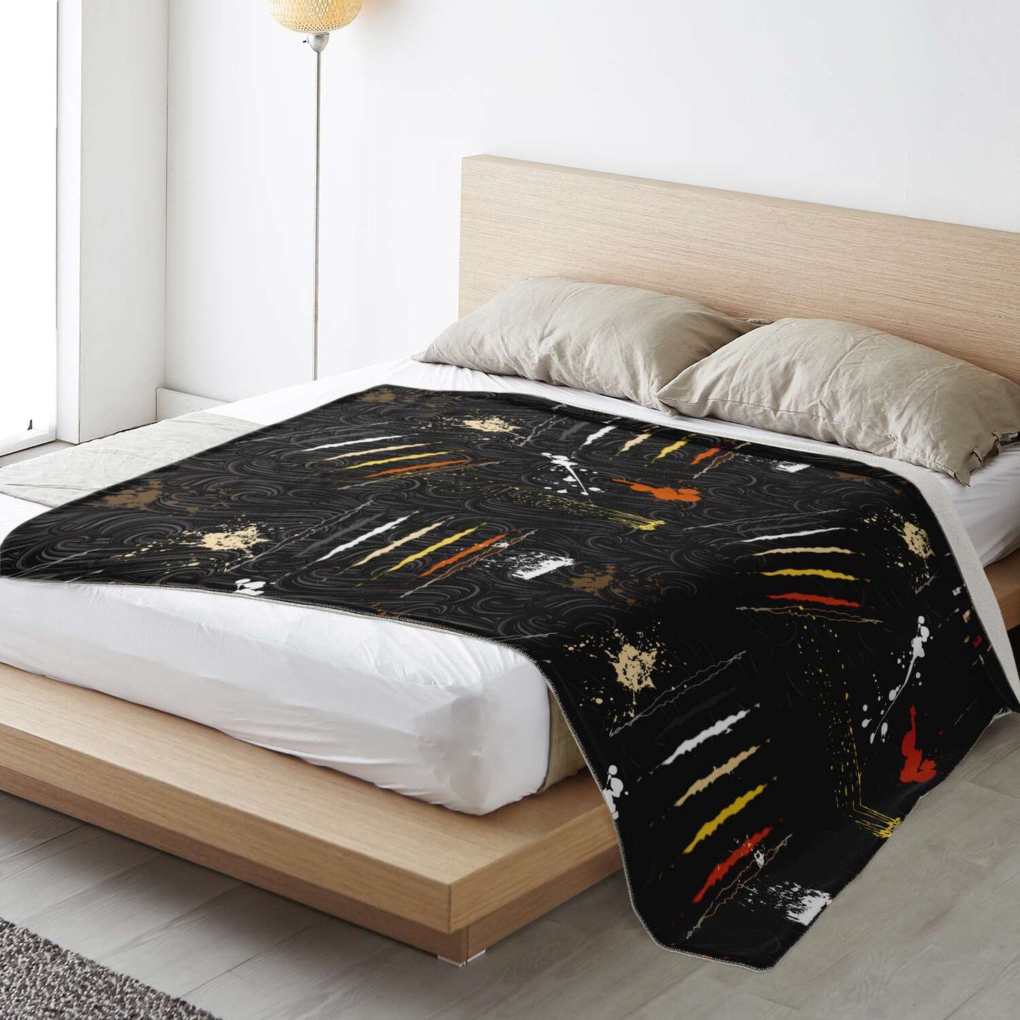 65 MCMLXV LGBT Bear Pride Flag Scratches and Splatter Fur Print Blanket - 65mcmlxv