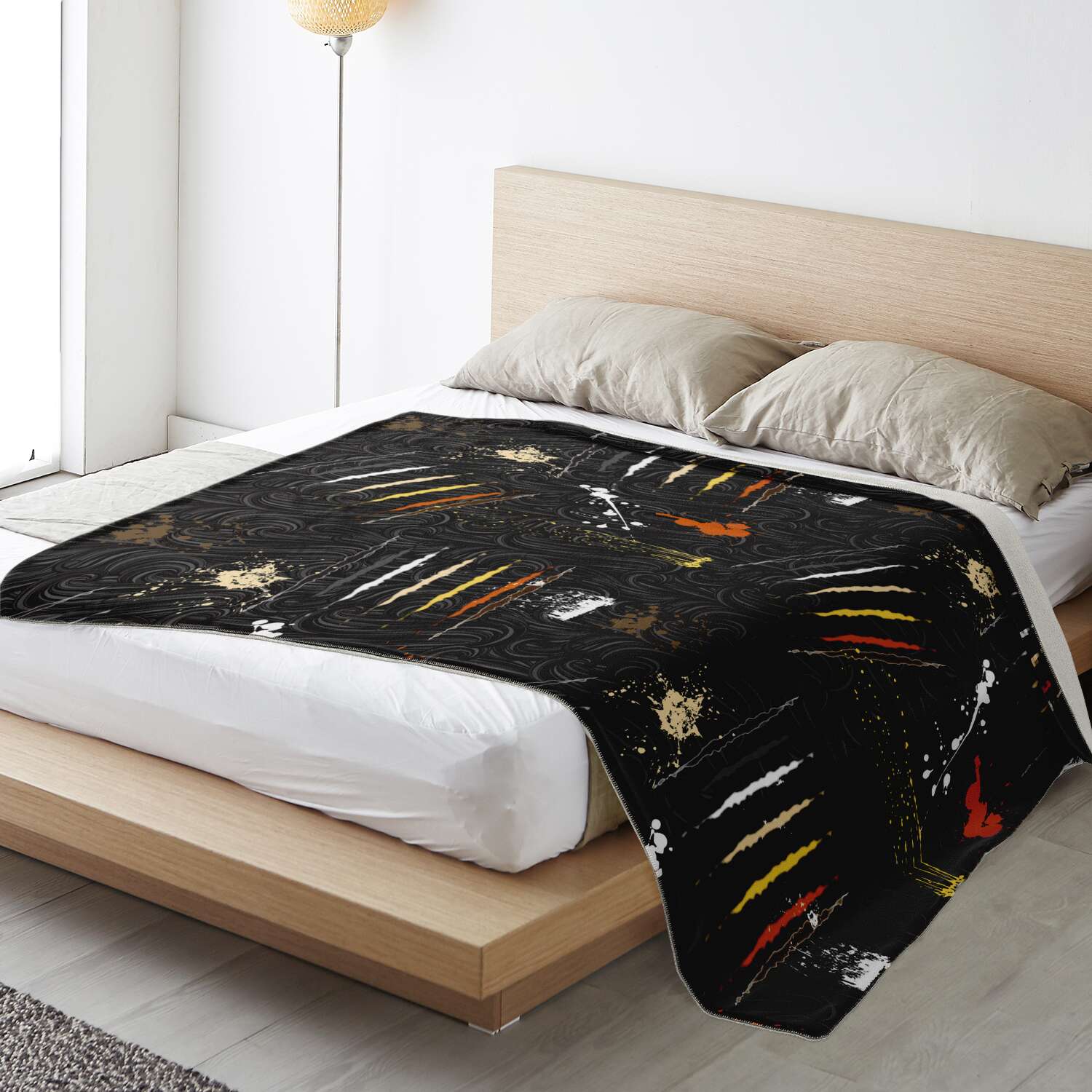65 MCMLXV LGBT Bear Pride Flag Scratches and Splatter Fur Print Blanket - 65mcmlxv