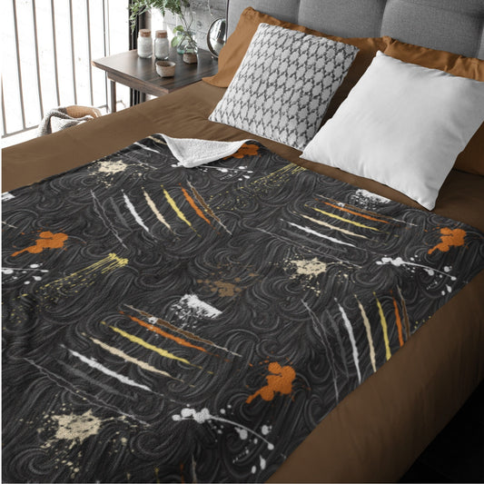 65 MCMLXV LGBT Bear Pride Flag Scratches and Splatter Fur Print Blanket - 65mcmlxv