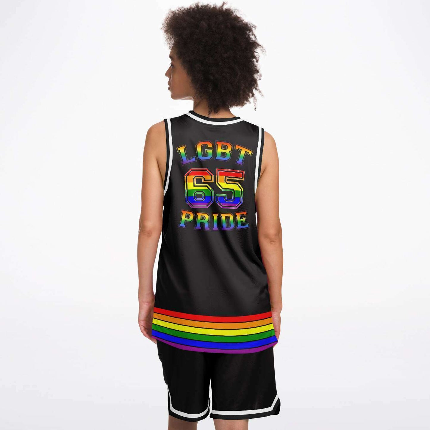 65 MCMLXV LGBT Gay Pride Rainbow Flag Basketball Jersey and Short Set - 65mcmlxv