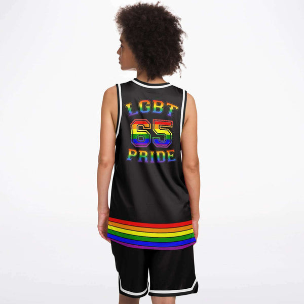 65 MCMLXV LGBT Gay Pride Rainbow Flag Basketball Jersey and Short Set - 65mcmlxv