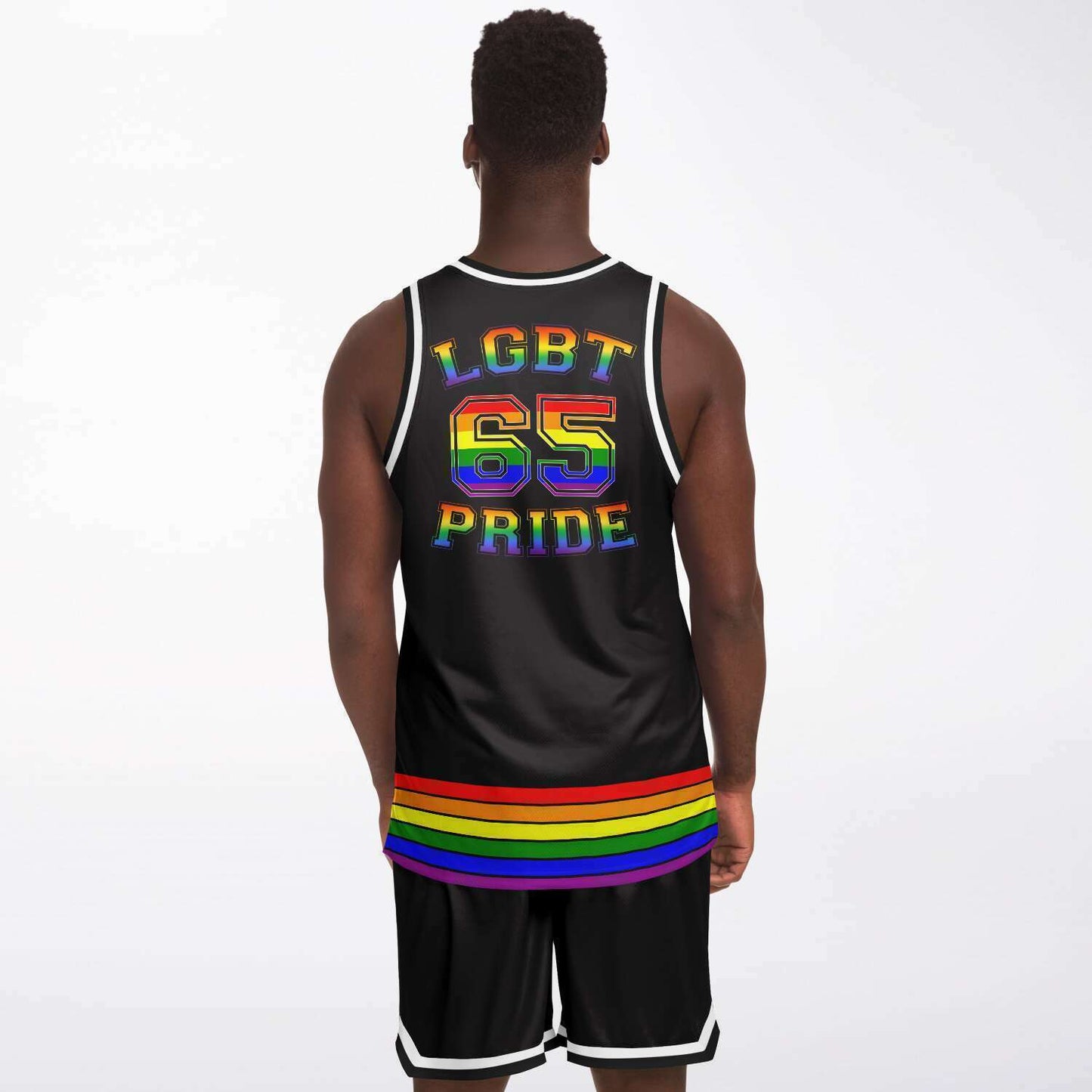 65 MCMLXV LGBT Gay Pride Rainbow Flag Basketball Jersey and Short Set - 65mcmlxv