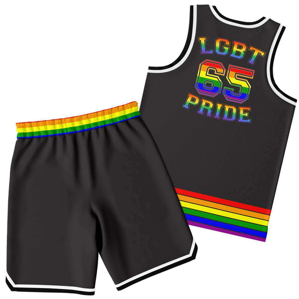 65 MCMLXV LGBT Gay Pride Rainbow Flag Basketball Jersey and Short Set - 65mcmlxv