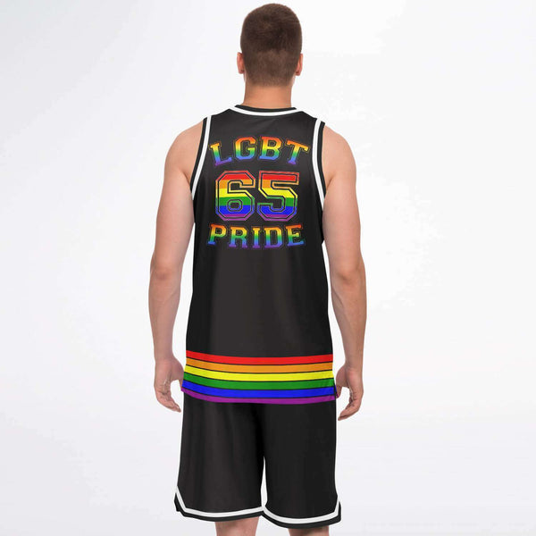 65 MCMLXV LGBT Gay Pride Rainbow Flag Basketball Jersey and Short Set - 65mcmlxv