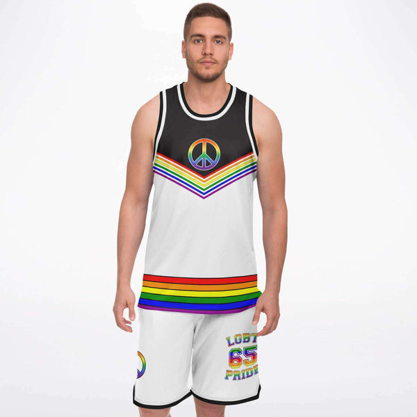 65 MCMLXV LGBT Gay Pride Rainbow Flag Basketball Jersey and Short Set - 65mcmlxv