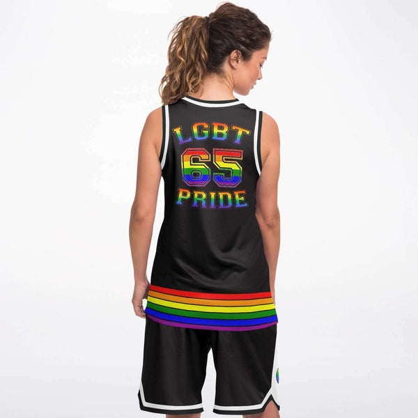 65 MCMLXV LGBT Gay Pride Rainbow Flag Basketball Jersey and Short Set - 65mcmlxv