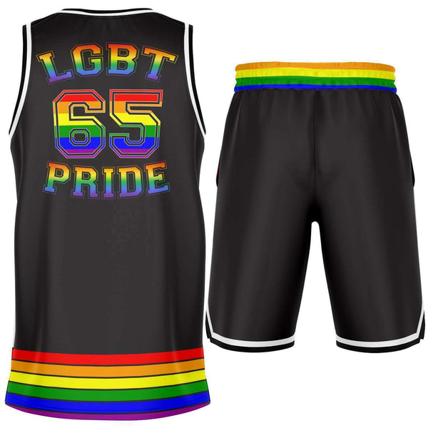 65 MCMLXV LGBT Gay Pride Rainbow Flag Basketball Jersey and Short Set - 65mcmlxv