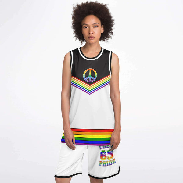 65 MCMLXV LGBT Gay Pride Rainbow Flag Basketball Jersey and Short Set - 65mcmlxv