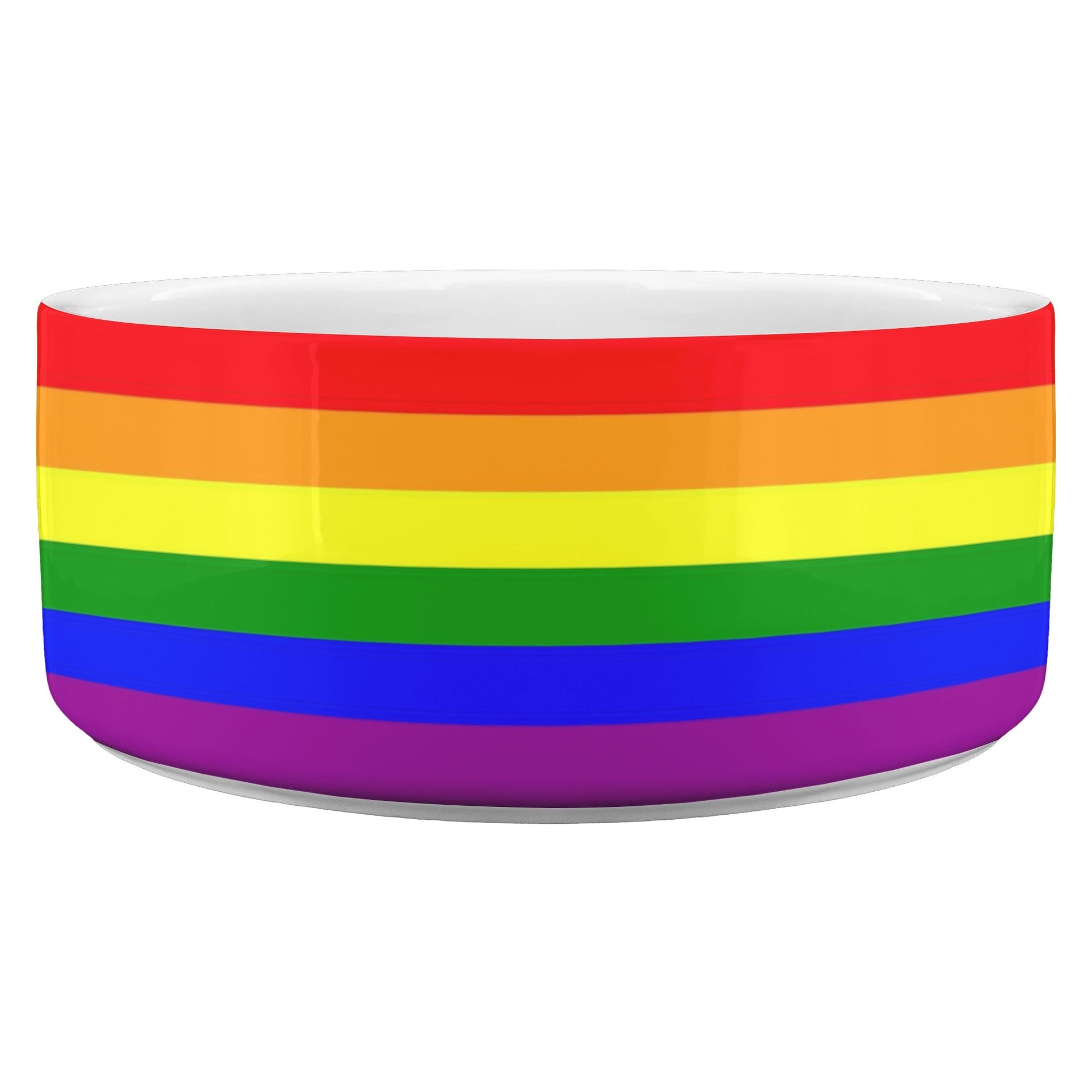 65 MCMLXV LGBT Gay Pride Rainbow Flag Print Dishwasher Safe Ceramic Pet Dog Bowl - 65mcmlxv