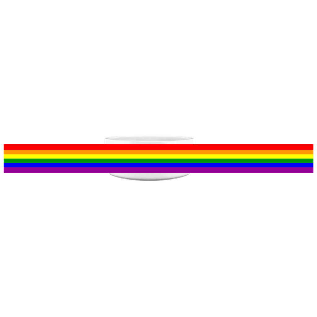 65 MCMLXV LGBT Gay Pride Rainbow Flag Print Dishwasher Safe Ceramic Pet Dog Bowl - 65mcmlxv