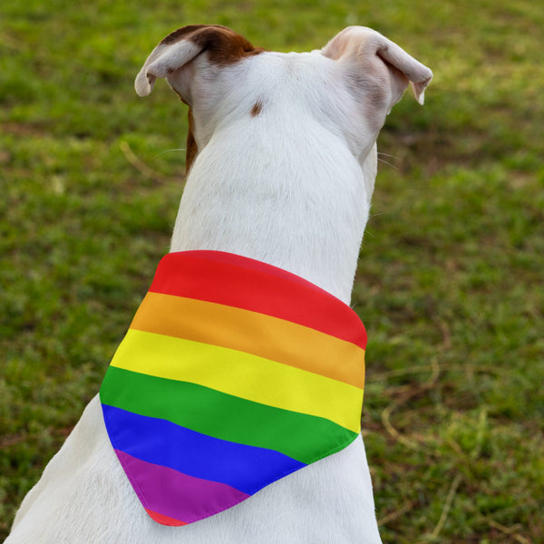 65 MCMLXV LGBT Gay Pride Rainbow Flag Print Pet Bandana Handkerchief 24x24 - 65mcmlxv