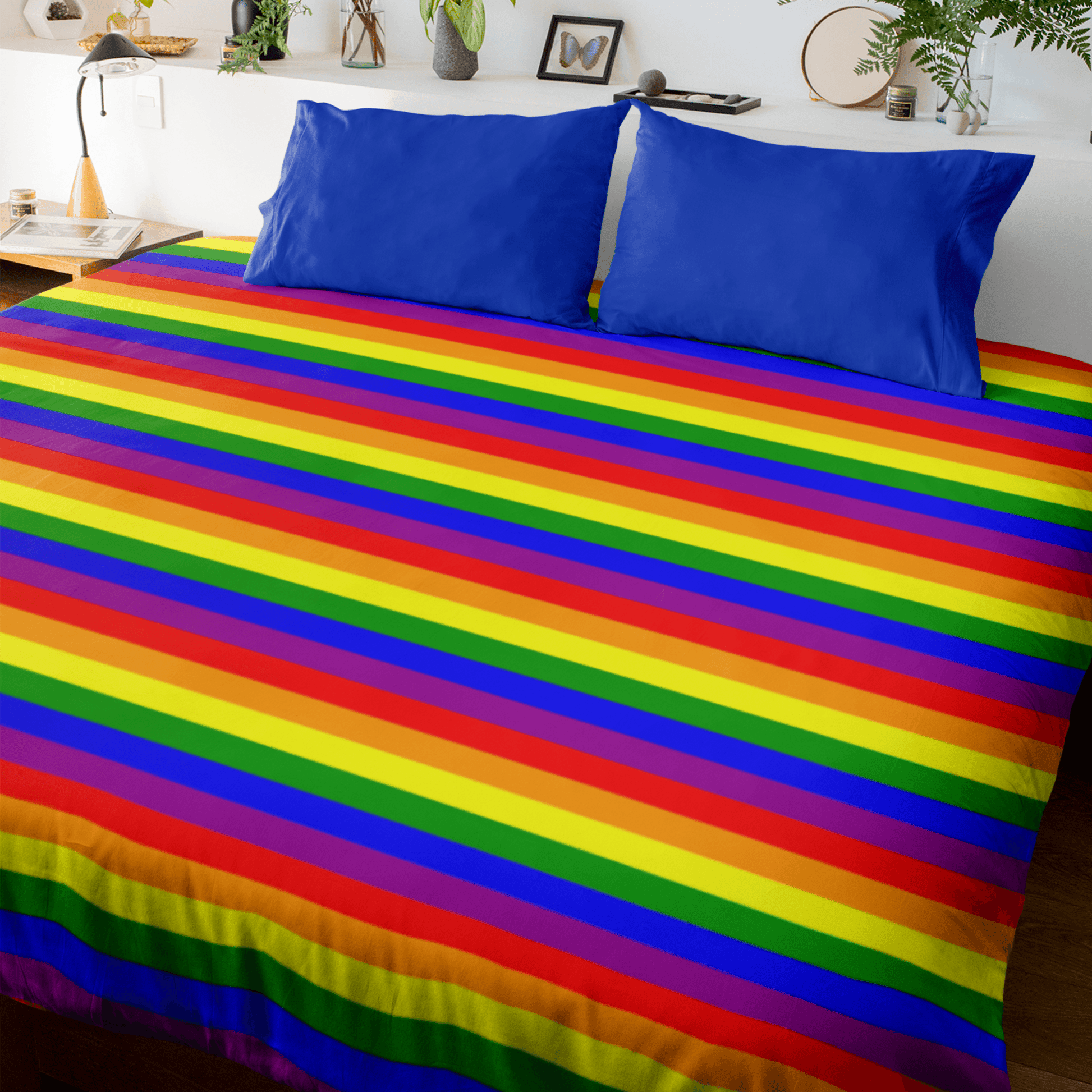 65 MCMLXV LGBT Gay Pride Rainbow Flag Stripe Print Fleece Blanket - 65mcmlxv