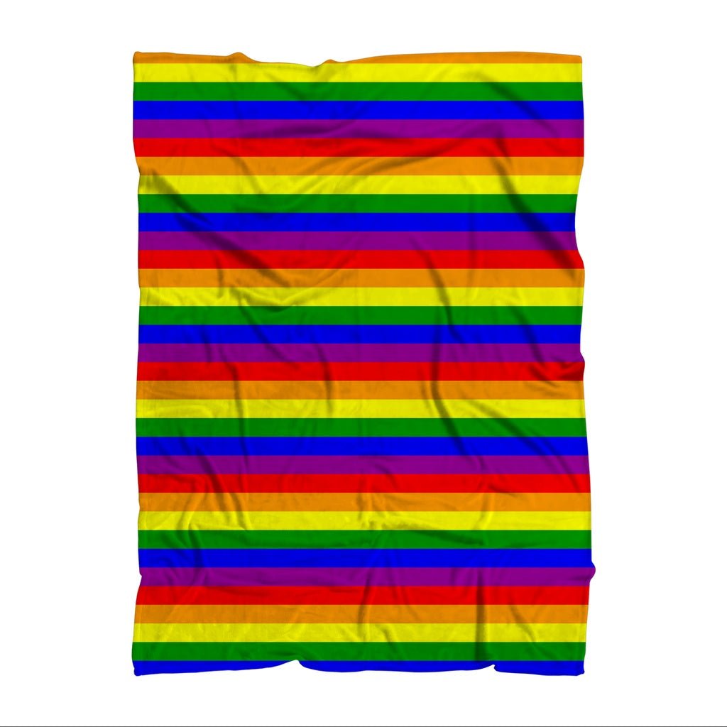 65 MCMLXV LGBT Gay Pride Rainbow Flag Stripe Print Throw Blanket - 65mcmlxv
