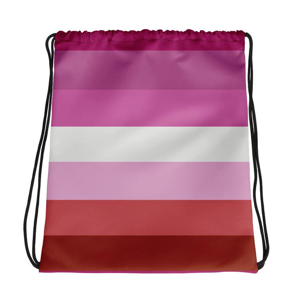 65 MCMLXV LGBT Lesbian Pride Flag Print Drawstring Bag - 65mcmlxv