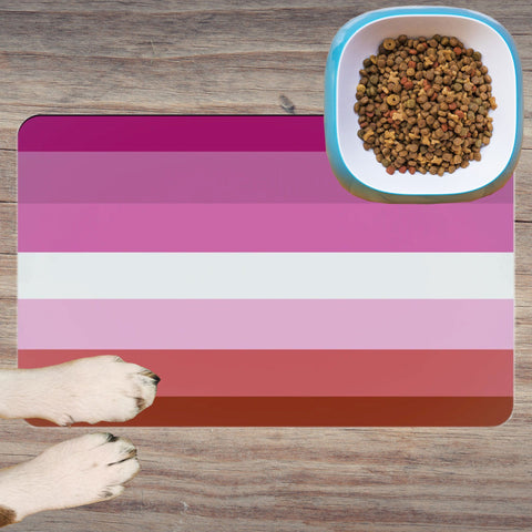 65 MCMLXV LGBT Lesbian Pride Flag Print Pet Placemat - 65mcmlxv