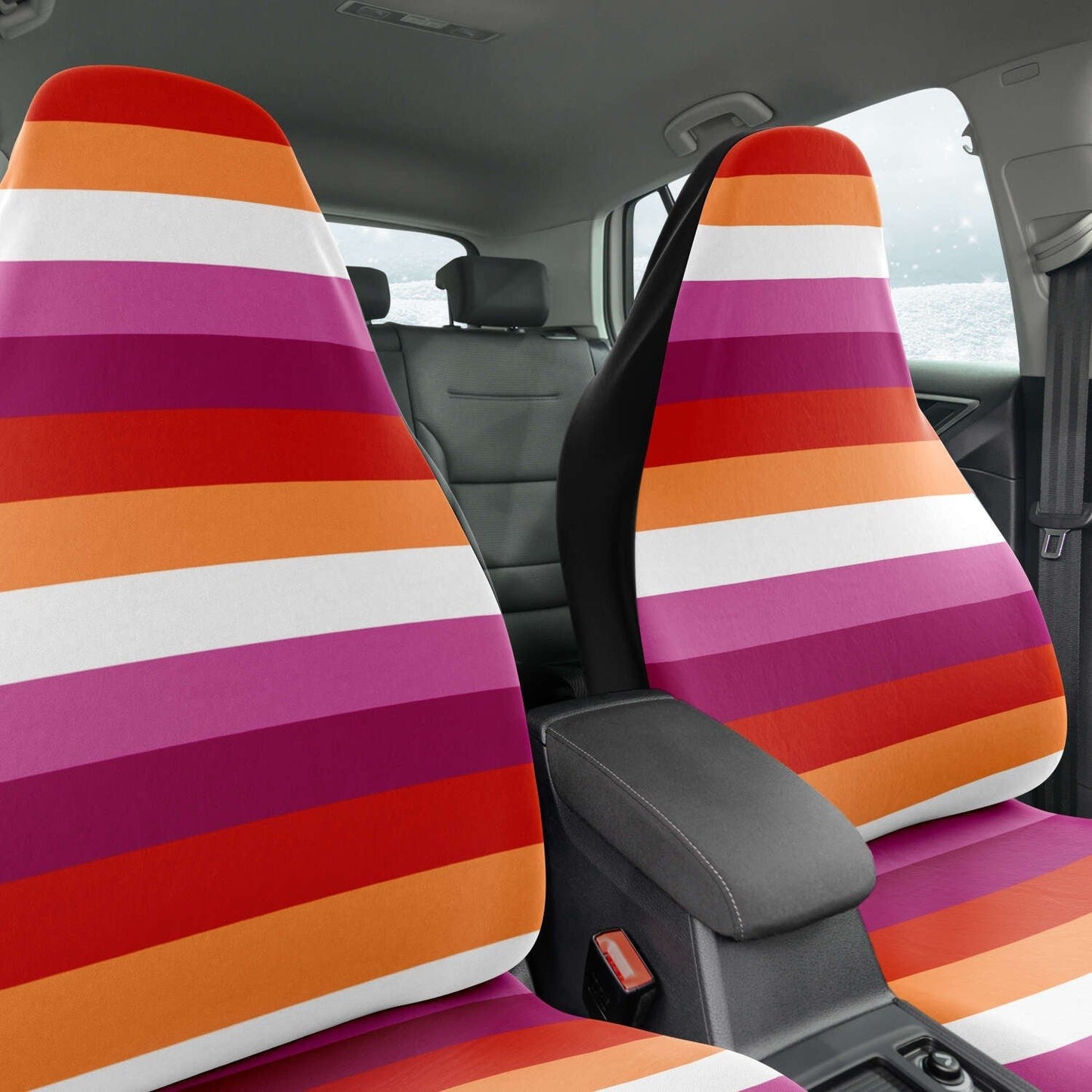 65 MCMLXV LGBT Lesbian Pride Sunset Flag Print Car Seat Cover - 65mcmlxv