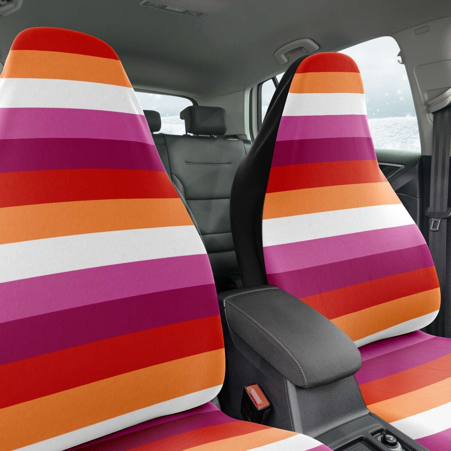 65 MCMLXV LGBT Lesbian Pride Sunset Flag Print Car Seat Cover - 65mcmlxv