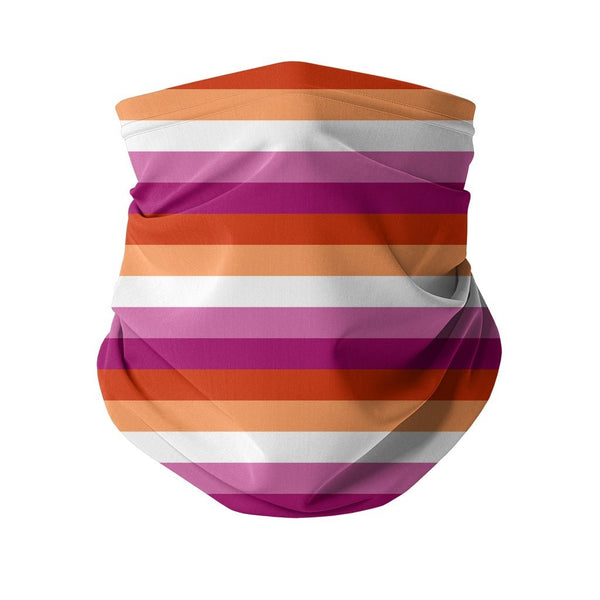 65 MCMLXV LGBT Lesbian Pride Sunset Flag Print Neck Gaiter - 65mcmlxv