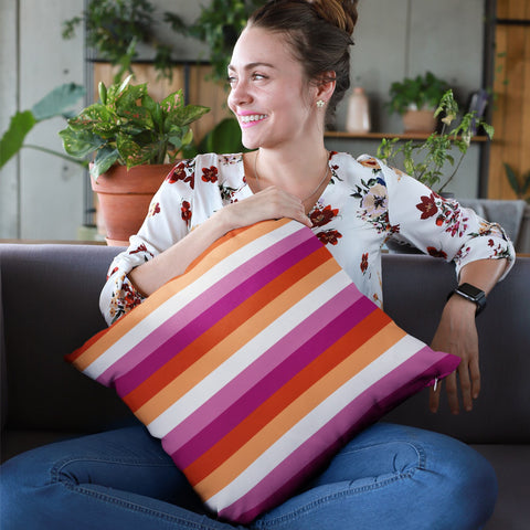 65 MCMLXV LGBT Lesbian Pride Sunset Flag Print Pillow Cushion Cover - 65mcmlxv