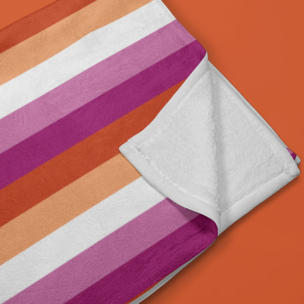 65 MCMLXV LGBT Lesbian Pride Sunset Flag Print Throw Blanket - 65mcmlxv