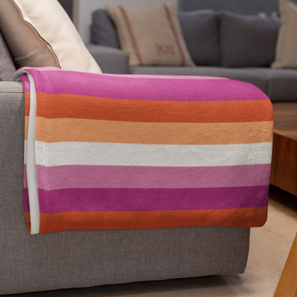 65 MCMLXV LGBT Lesbian Pride Sunset Flag Print Throw Blanket - 65mcmlxv