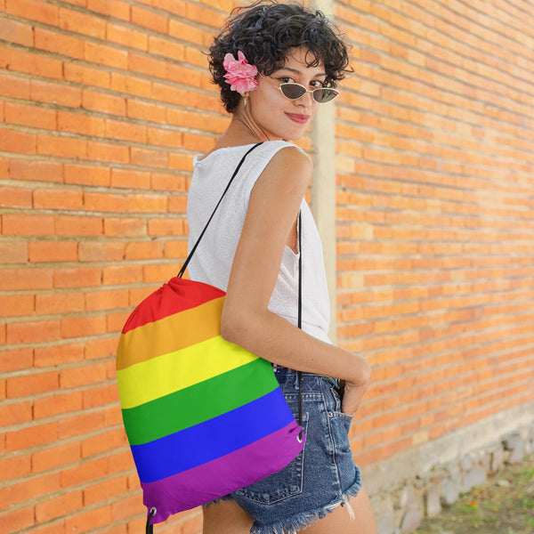 65 MCMLXV LGBT Pride Rainbow Flag Print Drawstring Bag Backpack - 65mcmlxv