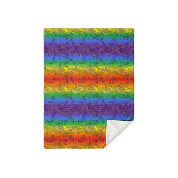 65 MCMLXV LGBT Rainbow Camouflage Print Microfleece Blanket - 65mcmlxv