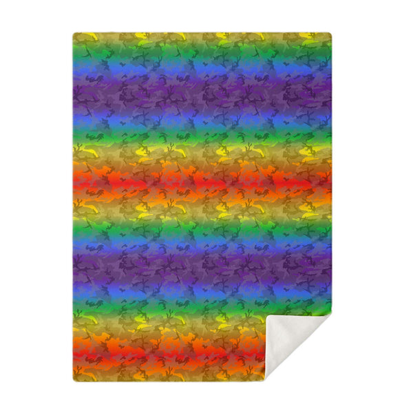 65 MCMLXV LGBT Rainbow Camouflage Print Microfleece Blanket - 65mcmlxv