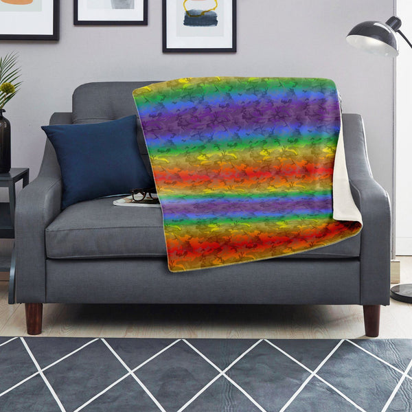 65 MCMLXV LGBT Rainbow Camouflage Print Microfleece Blanket - 65mcmlxv