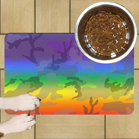 65 MCMLXV LGBT Rainbow Camouflage Print Pet Dog Placemat 10x16 - 65mcmlxv