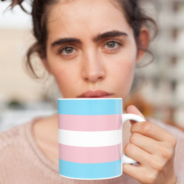 65 MCMLXV LGBT Transgender Pride Flag Print Ceramic Coffee Mug 11oz - 65mcmlxv