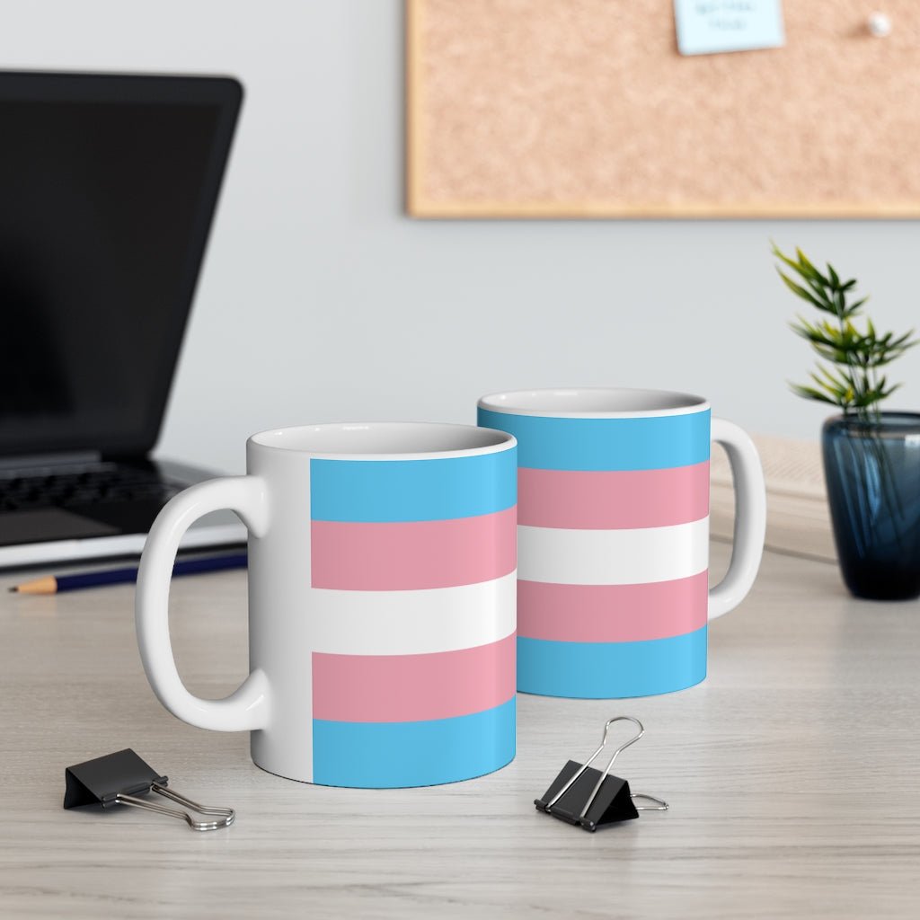 65 MCMLXV LGBT Transgender Pride Flag Print Ceramic Coffee Mug 11oz - 65mcmlxv