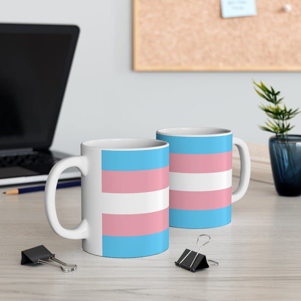 65 MCMLXV LGBT Transgender Pride Flag Print Ceramic Coffee Mug 11oz - 65mcmlxv