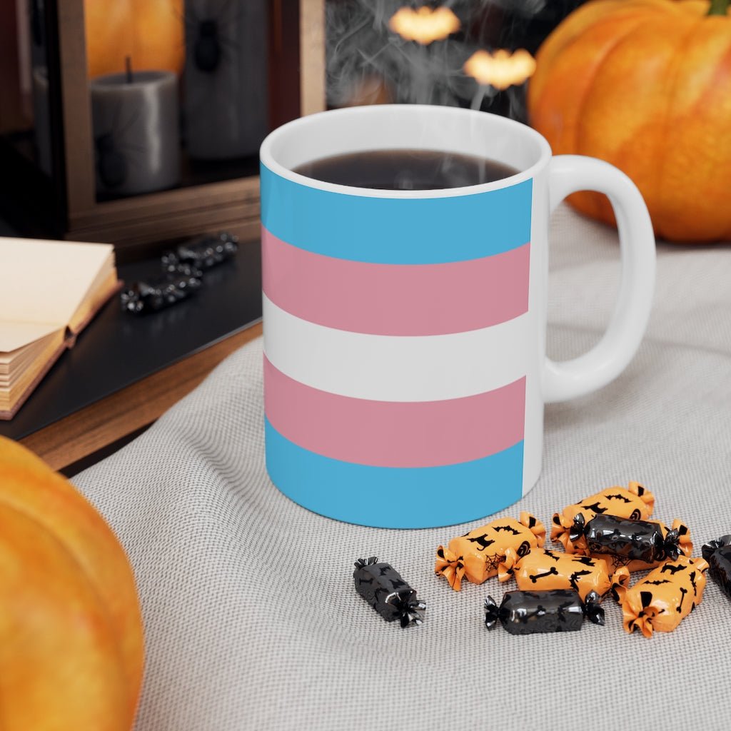 65 MCMLXV LGBT Transgender Pride Flag Print Ceramic Coffee Mug 11oz - 65mcmlxv