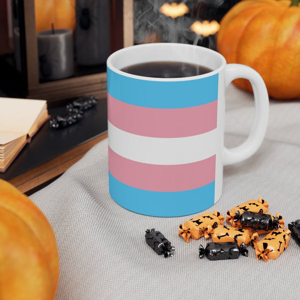 65 MCMLXV LGBT Transgender Pride Flag Print Ceramic Coffee Mug 11oz - 65mcmlxv