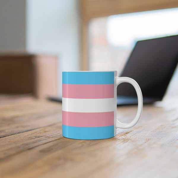 65 MCMLXV LGBT Transgender Pride Flag Print Ceramic Coffee Mug 11oz - 65mcmlxv