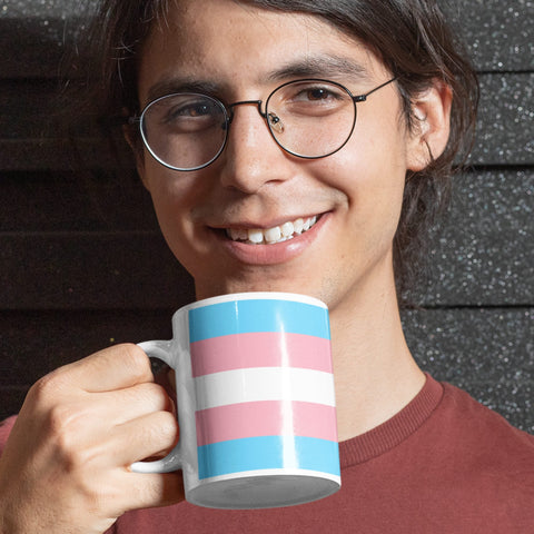 65 MCMLXV LGBT Transgender Pride Flag Print Ceramic Coffee Mug 11oz - 65mcmlxv