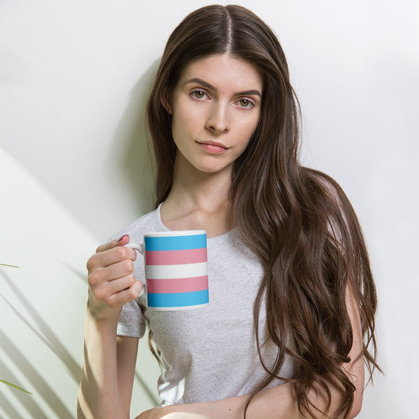 65 MCMLXV LGBT Transgender Pride Flag Print Ceramic Coffee Mug 11oz - 65mcmlxv