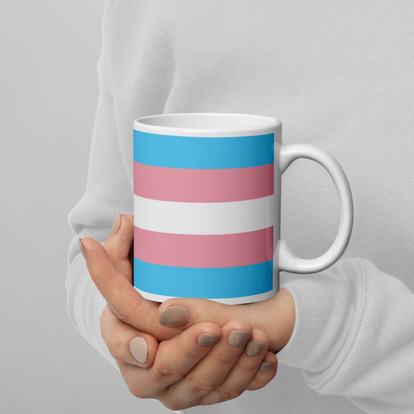65 MCMLXV LGBT Transgender Pride Flag Print Ceramic Coffee Mug 11oz - 65mcmlxv