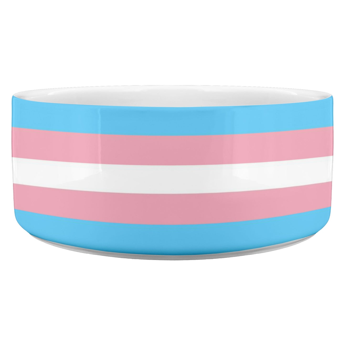 65 MCMLXV LGBT Transgender Pride Flag Print Dishwasher Safe Ceramic Pet Bowls - 65mcmlxv