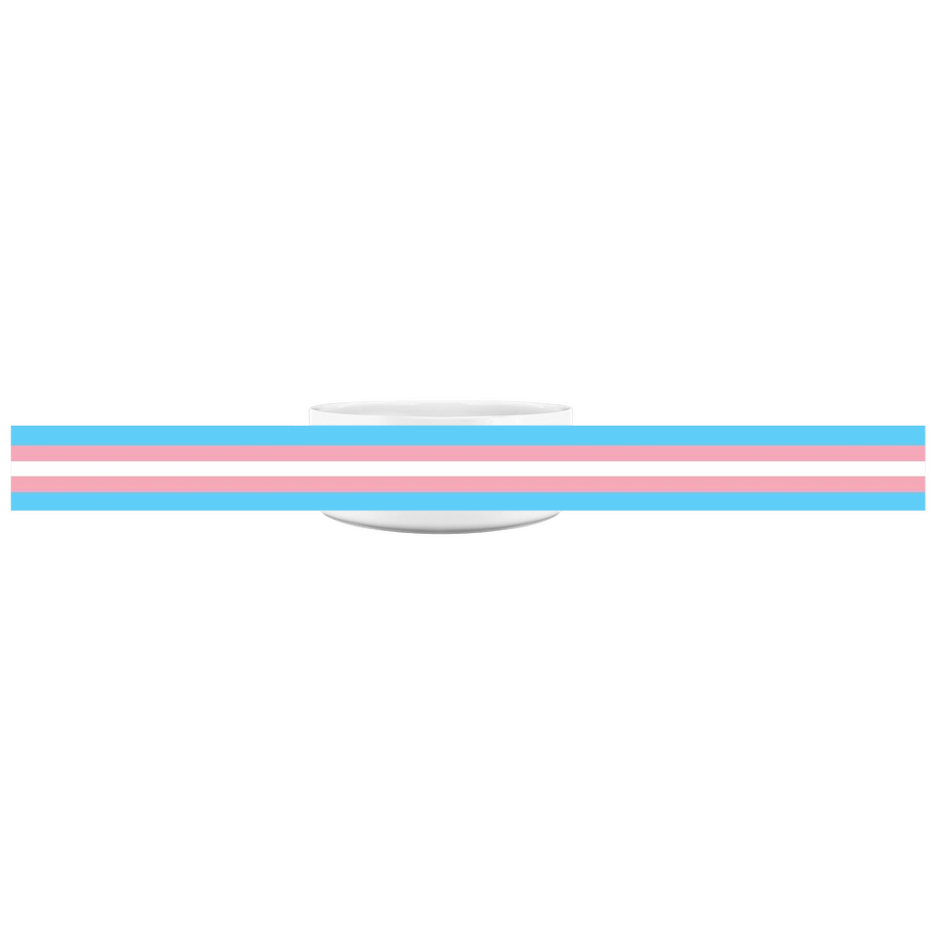 65 MCMLXV LGBT Transgender Pride Flag Print Dishwasher Safe Ceramic Pet Bowls - 65mcmlxv