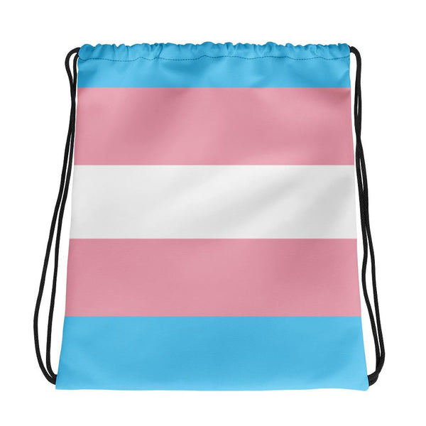 65 MCMLXV LGBT Transgender Pride Flag Print Drawstring Bag - 65mcmlxv