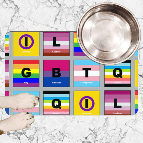 65 MCMLXV LGBTQI Pride Flags Print Pet Placemat - 65mcmlxv