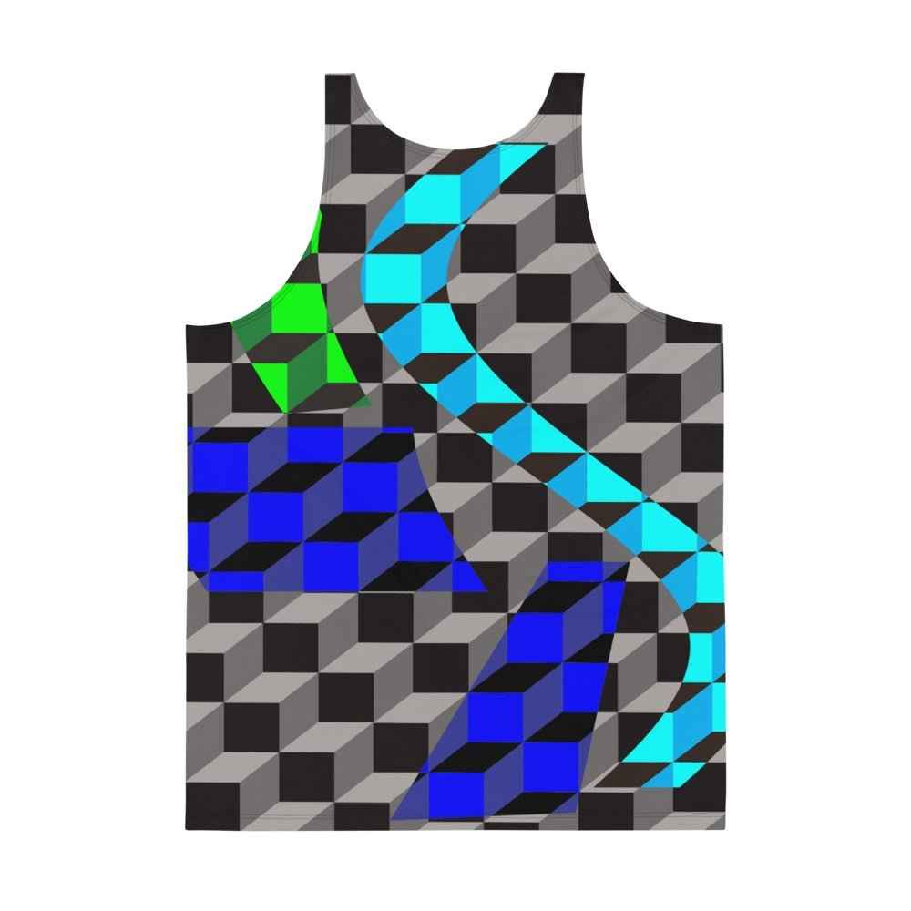 65 MCMLXV Men's 3-D Cubes Printed Tank Top