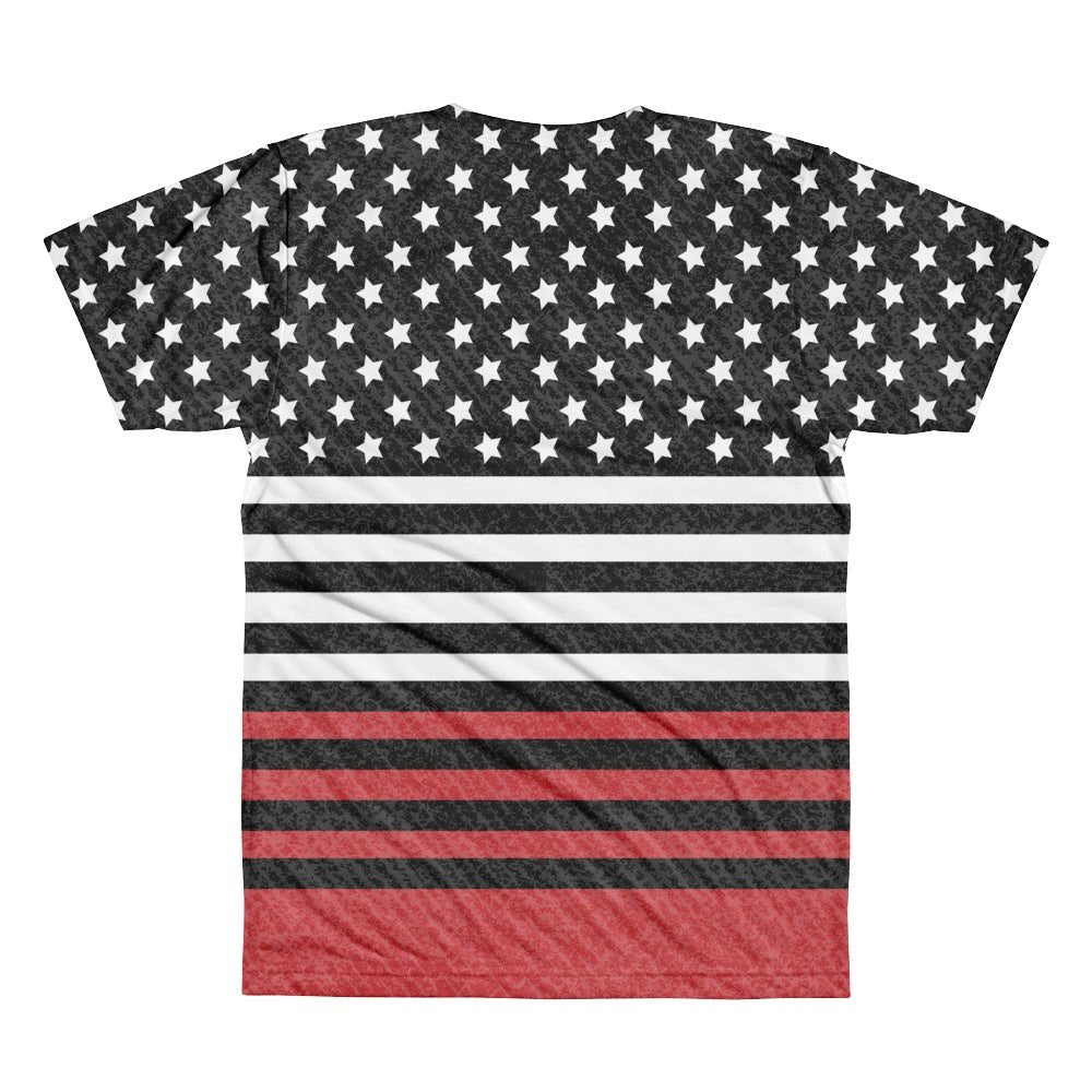 65 MCMLXV Men's Americana Black and Red USA Flag Print T-Shirt - 65mcmlxv